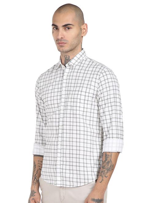 white checkered casual shirt - 18207076 - Standard Image - 1
