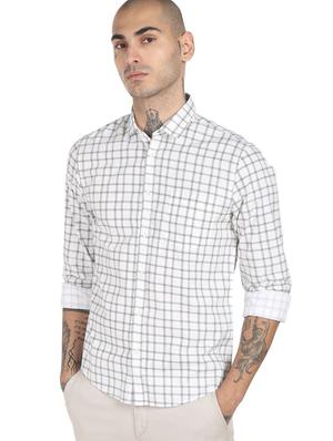 white checkered casual shirt - 18207076 - Standard Image - 2