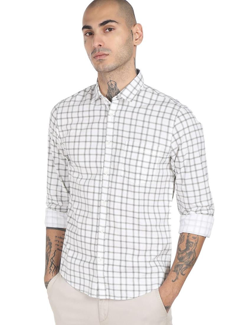 white checkered casual shirt - 18207076 - Zoom Image - 2