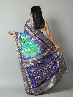 multi colored silk tie & dye saree with blouse - 18207263 - Standard Image - 2