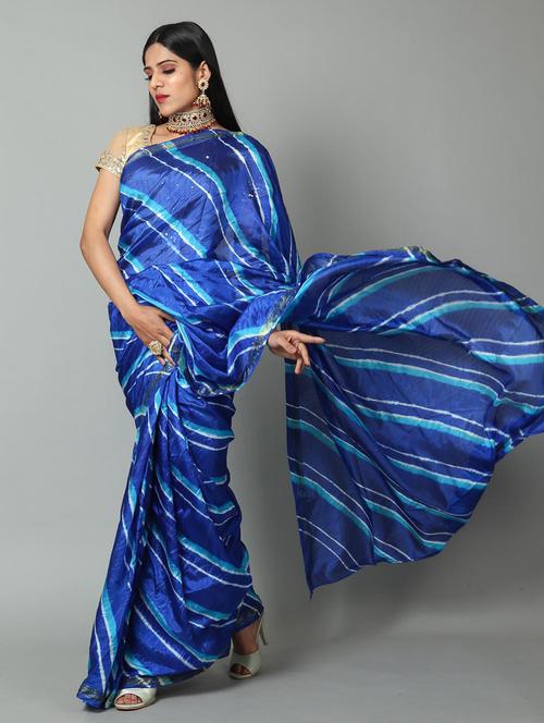 leheriya printed saree with blouse - 18207284 - Standard Image - 1