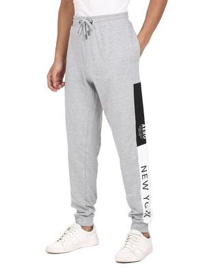 grey mélange color-blocked joggers track pant - 18207492 - Standard Image - 2