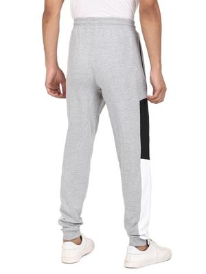 grey mélange color-blocked joggers track pant - 18207492 - Standard Image - 3