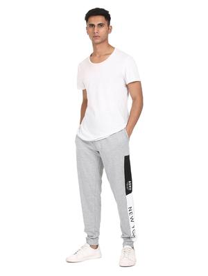 grey mélange color-blocked joggers track pant - 18207492 - Standard Image - 4