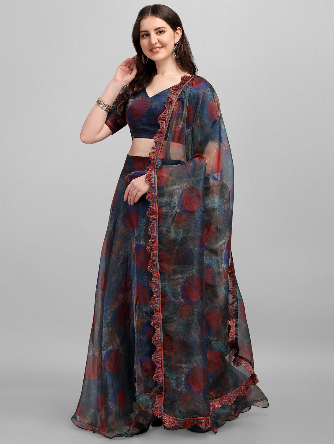 flotal print flared lehenga - 18207682 - Zoom Image - 2