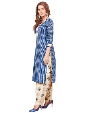 blue cotton suit set - 18208182 - Standard Image - 2