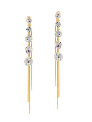 gold metal drop earring - 18208268 - Standard Image - 2