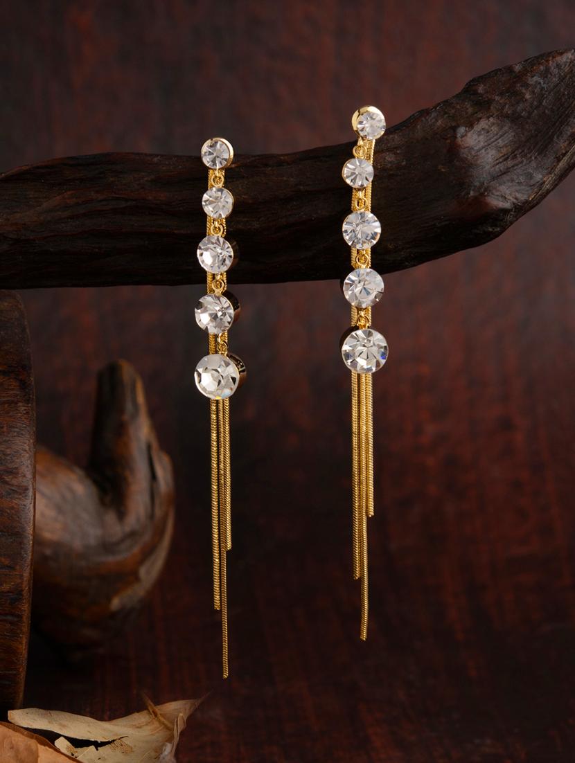 gold metal drop earring - 18208268 - Zoom Image - 1