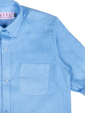 blue solid shirt - 18208586 - Standard Image - 4