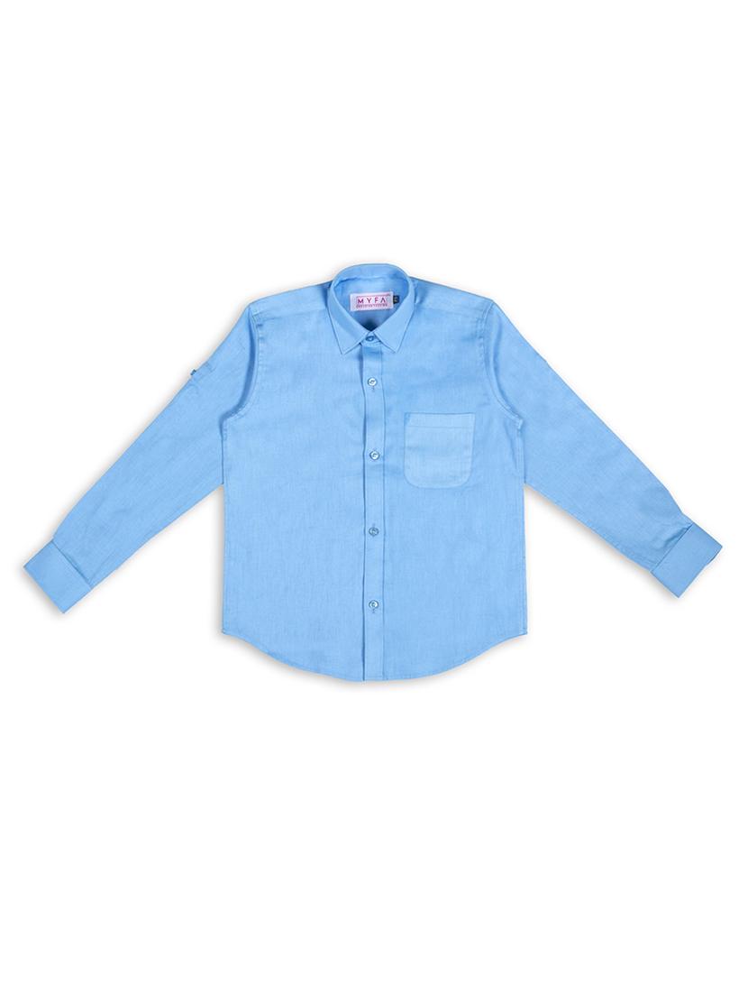 blue solid shirt - 18208586 - Zoom Image - 1