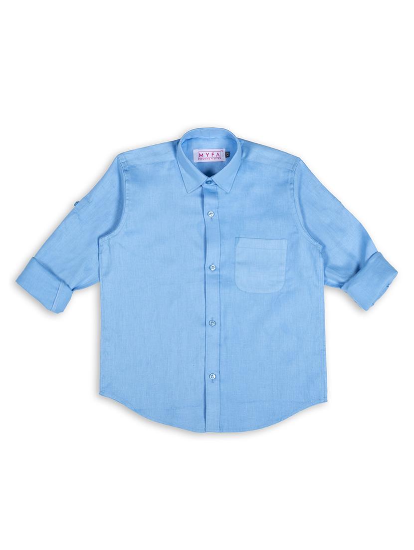 blue solid shirt - 18208586 - Zoom Image - 2