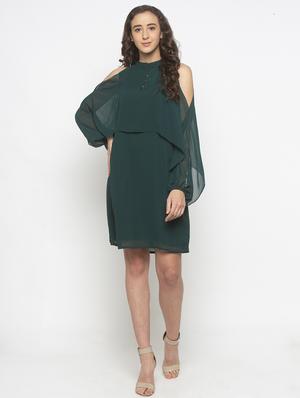 green solid shift dresses & tunic - 18209113 - Standard Image - 4