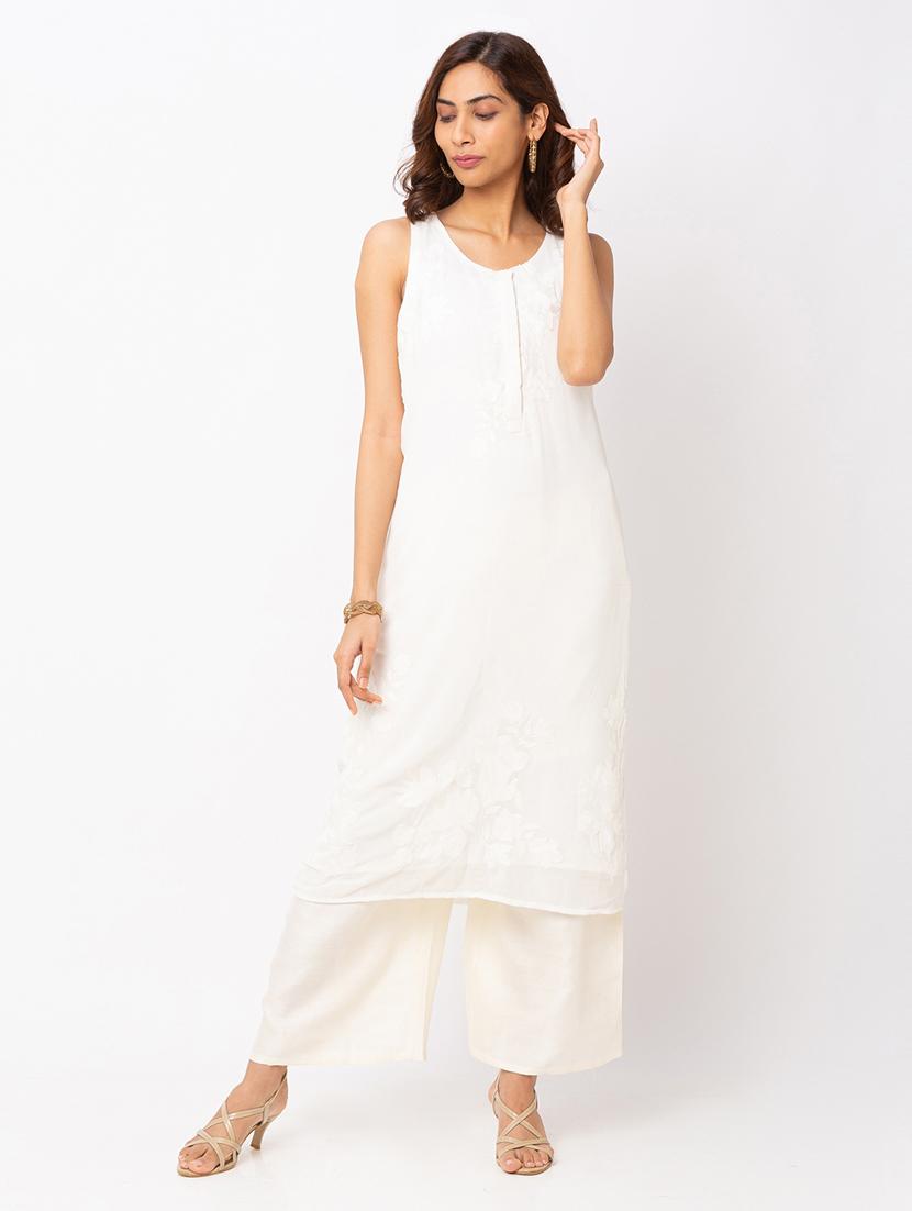 white solid shift dresses & tunic - 18209136 - Zoom Image - 1