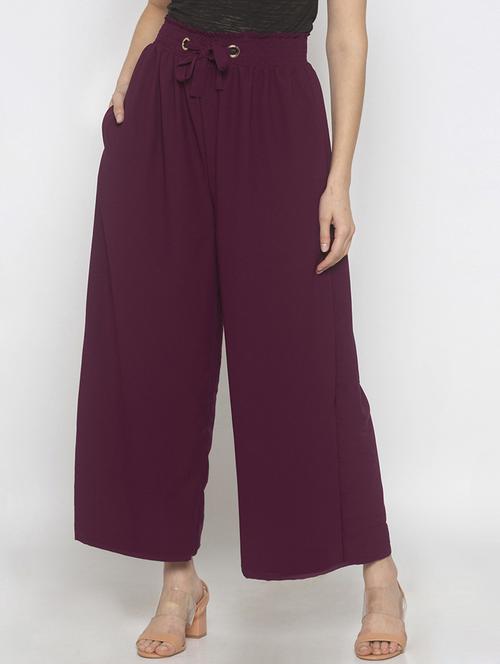 purple solid bottom wear - 18209166 - Standard Image - 1