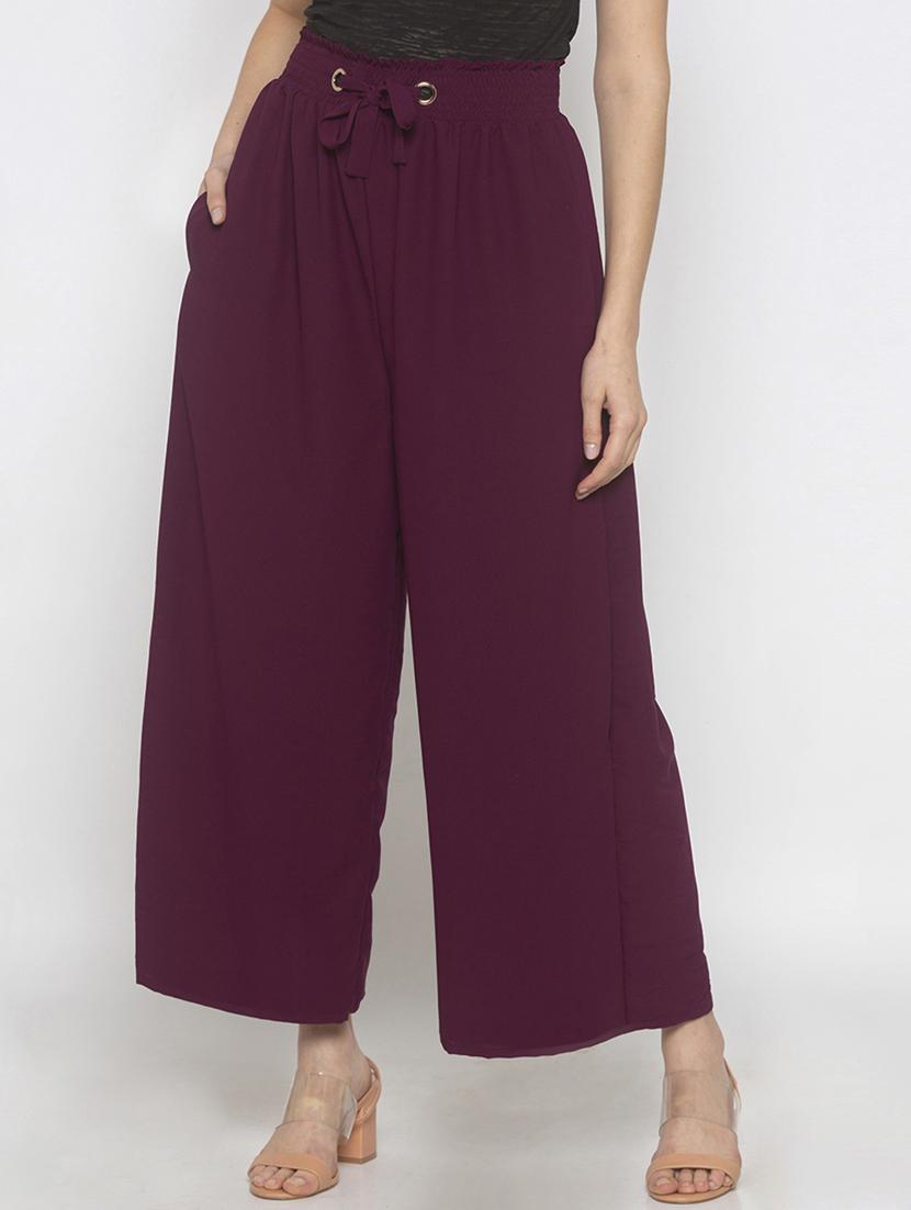purple solid bottom wear - 18209166 - Zoom Image - 1