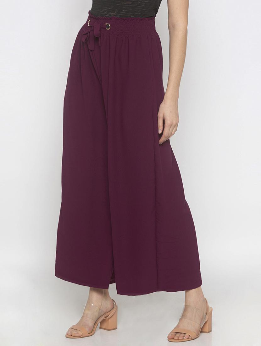 purple solid bottom wear - 18209166 - Zoom Image - 2