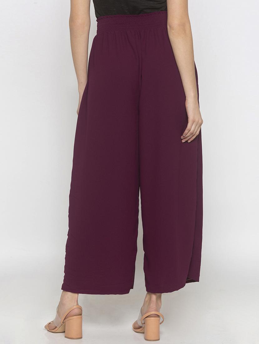 purple solid bottom wear - 18209166 - Zoom Image - 3