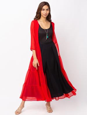 red georgette shrug - 18209213 - Standard Image - 3