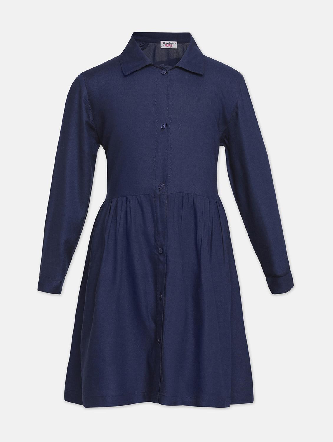 navy blue solid frock - 18209605 - Zoom Image - 1
