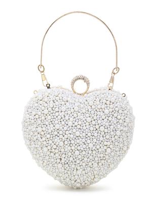 white faux silk box clutch - 18209762 - Standard Image - 2