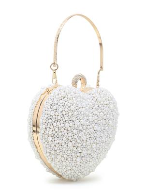 white faux silk box clutch - 18209762 - Standard Image - 5