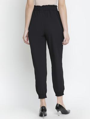 drawstring waist solid trouser - 18210668 - Standard Image - 3
