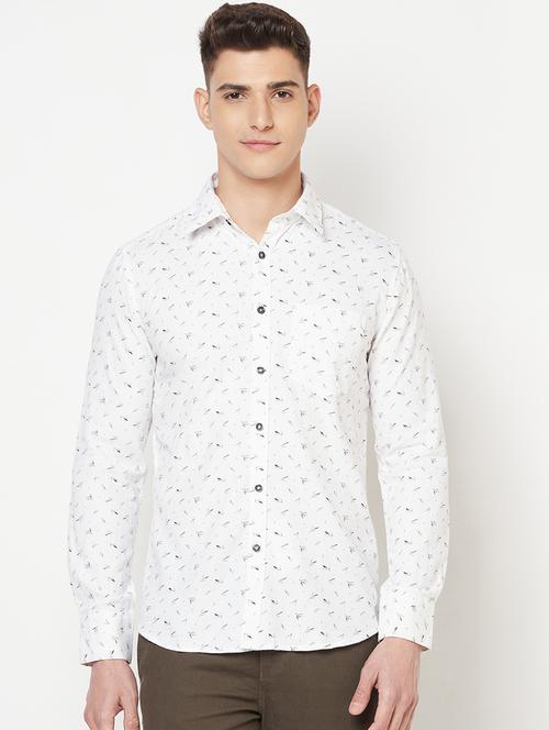 white printed casual shirt - 18211764 - Standard Image - 1