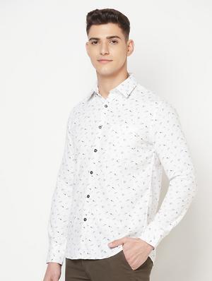white printed casual shirt - 18211764 - Standard Image - 2