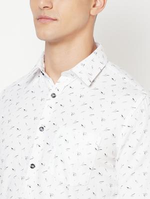 white printed casual shirt - 18211764 - Standard Image - 5