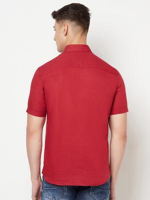 red solid casual shirt - 18211770 - Standard Image - 3