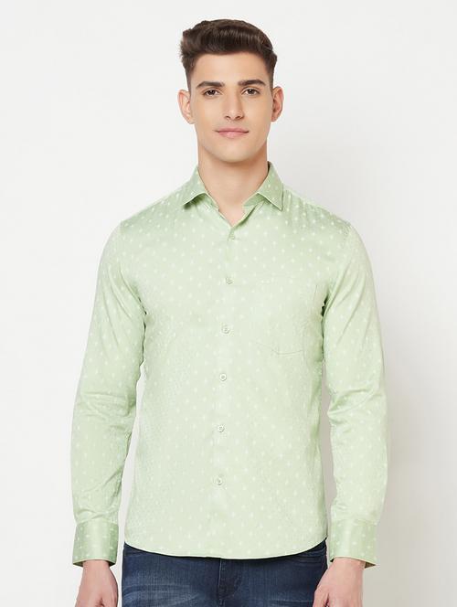 green printed casual shirt - 18211788 - Standard Image - 1