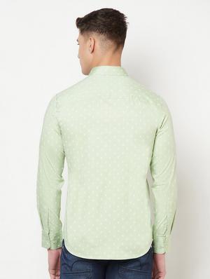 green printed casual shirt - 18211788 - Standard Image - 3