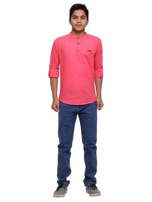 pink solid kurta - 18212024 - Standard Image - 4