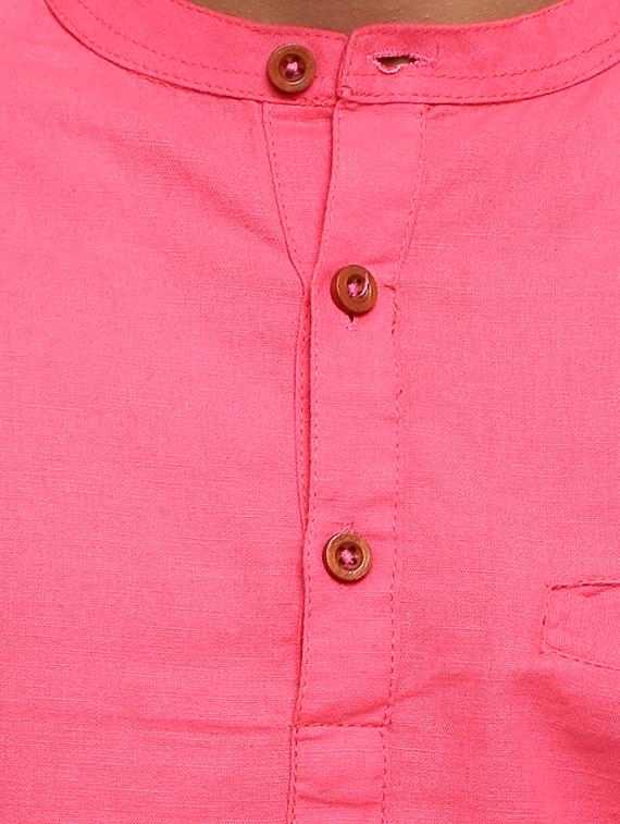 pink solid kurta - 18212024 - Zoom Image - 5