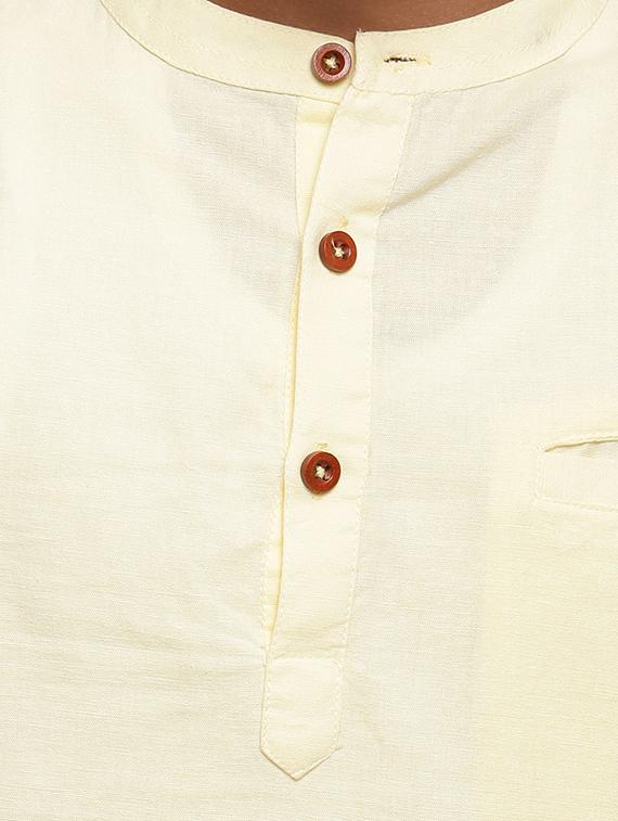 yellow solid kurta - 18212027 - Zoom Image - 5