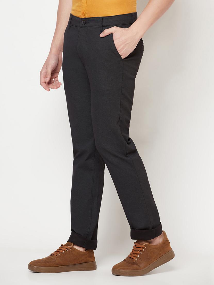 black solid chinos casual trouser - 18212265 - Zoom Image - 2