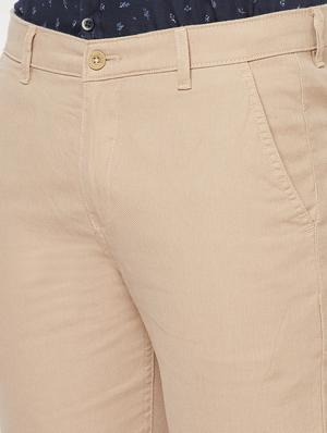 beige solid chinos casual trouser - 18212266 - Standard Image - 5
