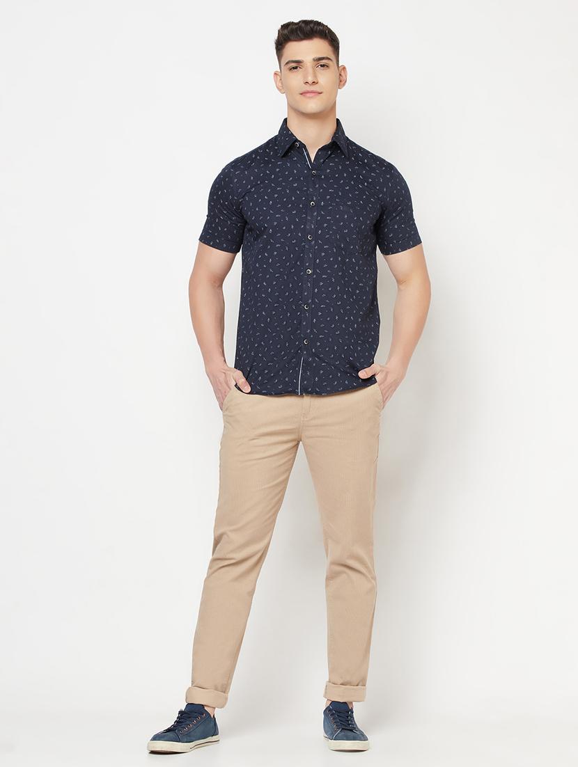 beige solid chinos casual trouser - 18212266 - Zoom Image - 4