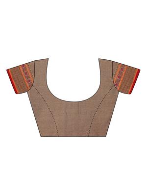 grey silk blend banarasi saree with blouse - 18212355 - Standard Image - 3