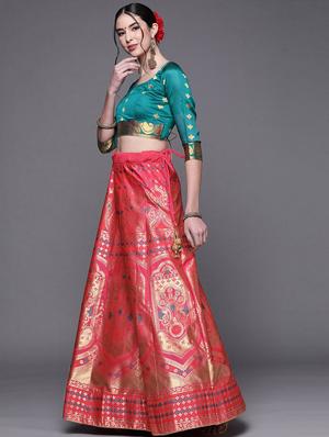 pink art silk aline lehenga - 18212667 - Standard Image - 3