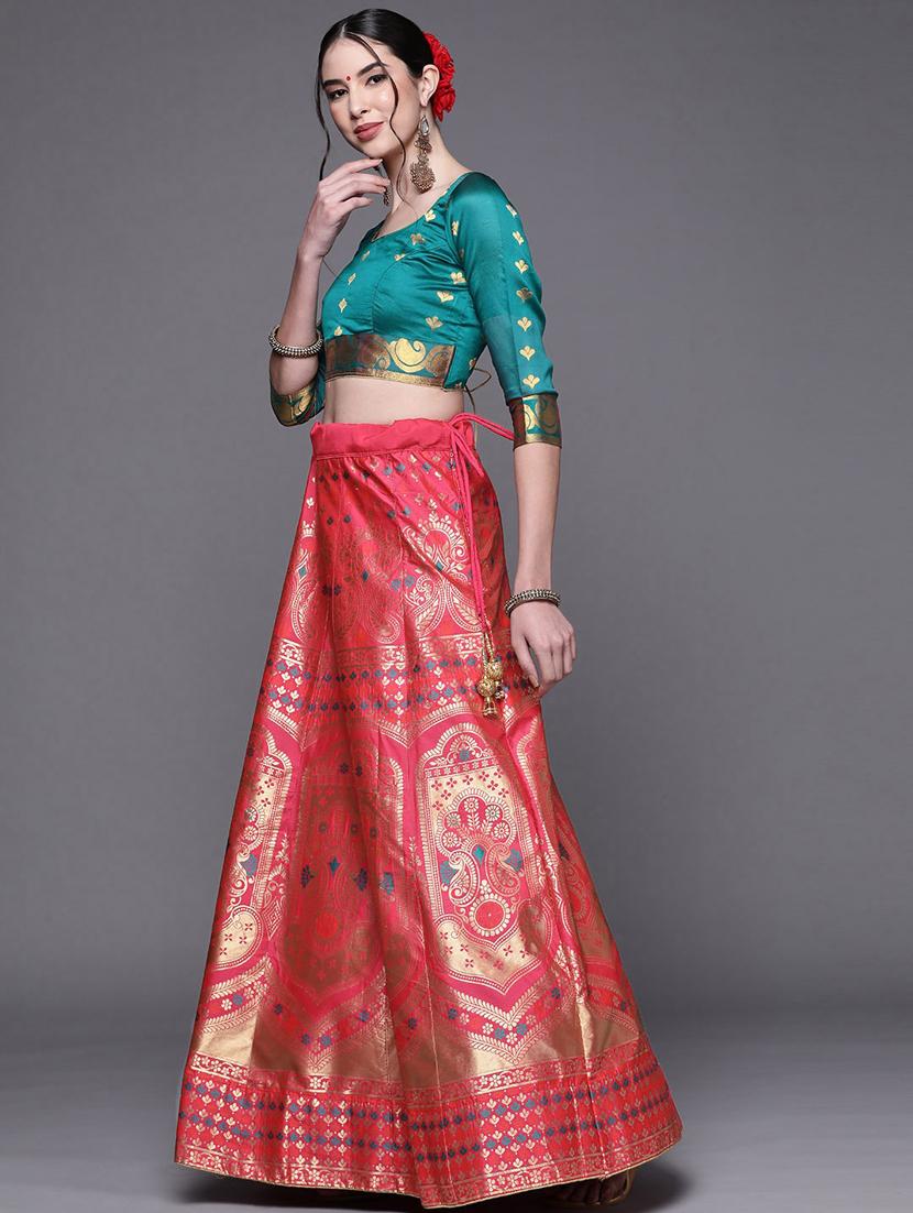pink art silk aline lehenga - 18212667 - Zoom Image - 3