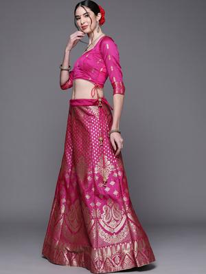 pink a-line lehenga - 18212669 - Standard Image - 2