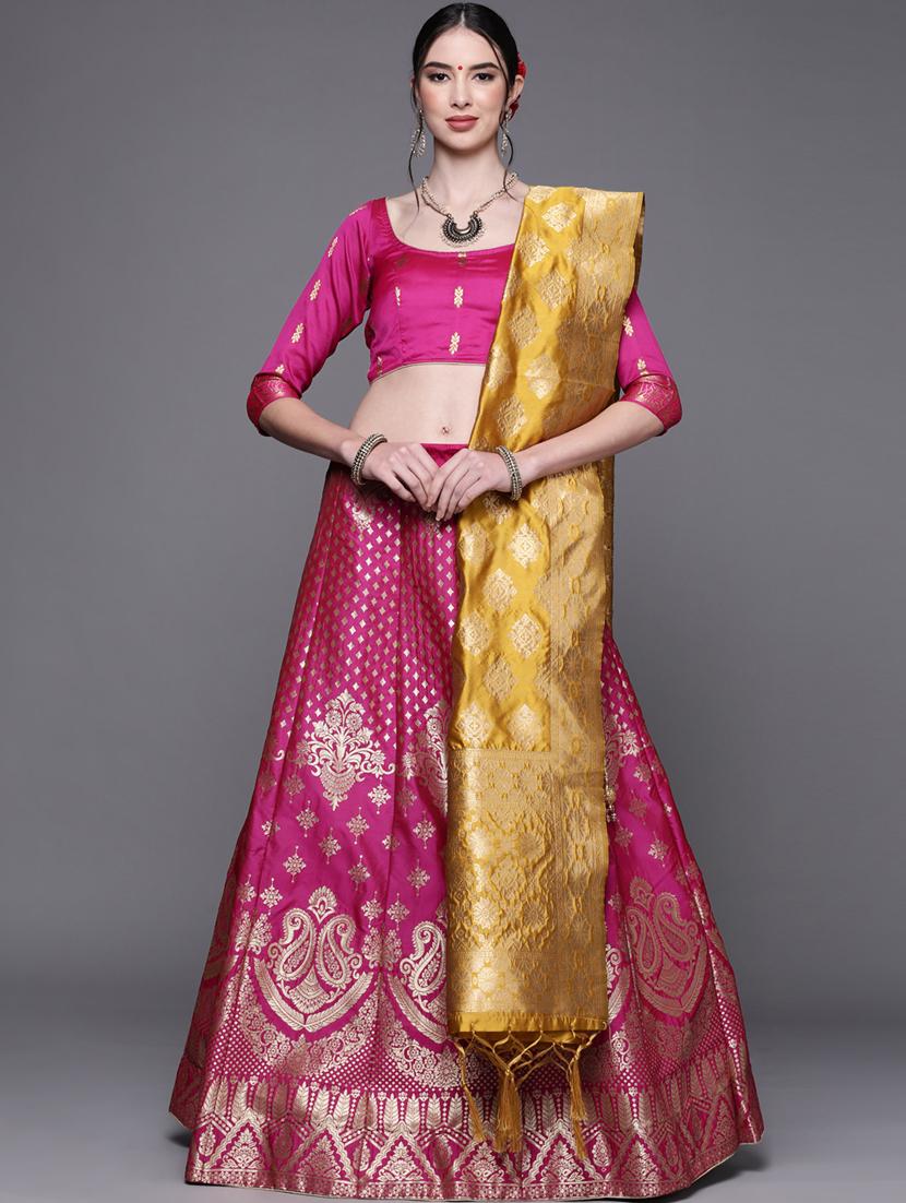 pink a-line lehenga - 18212669 - Zoom Image - 1