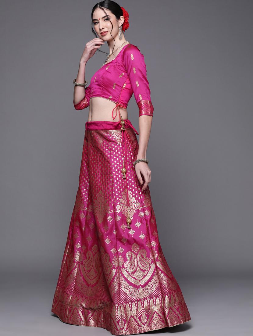 pink a-line lehenga - 18212669 - Zoom Image - 2