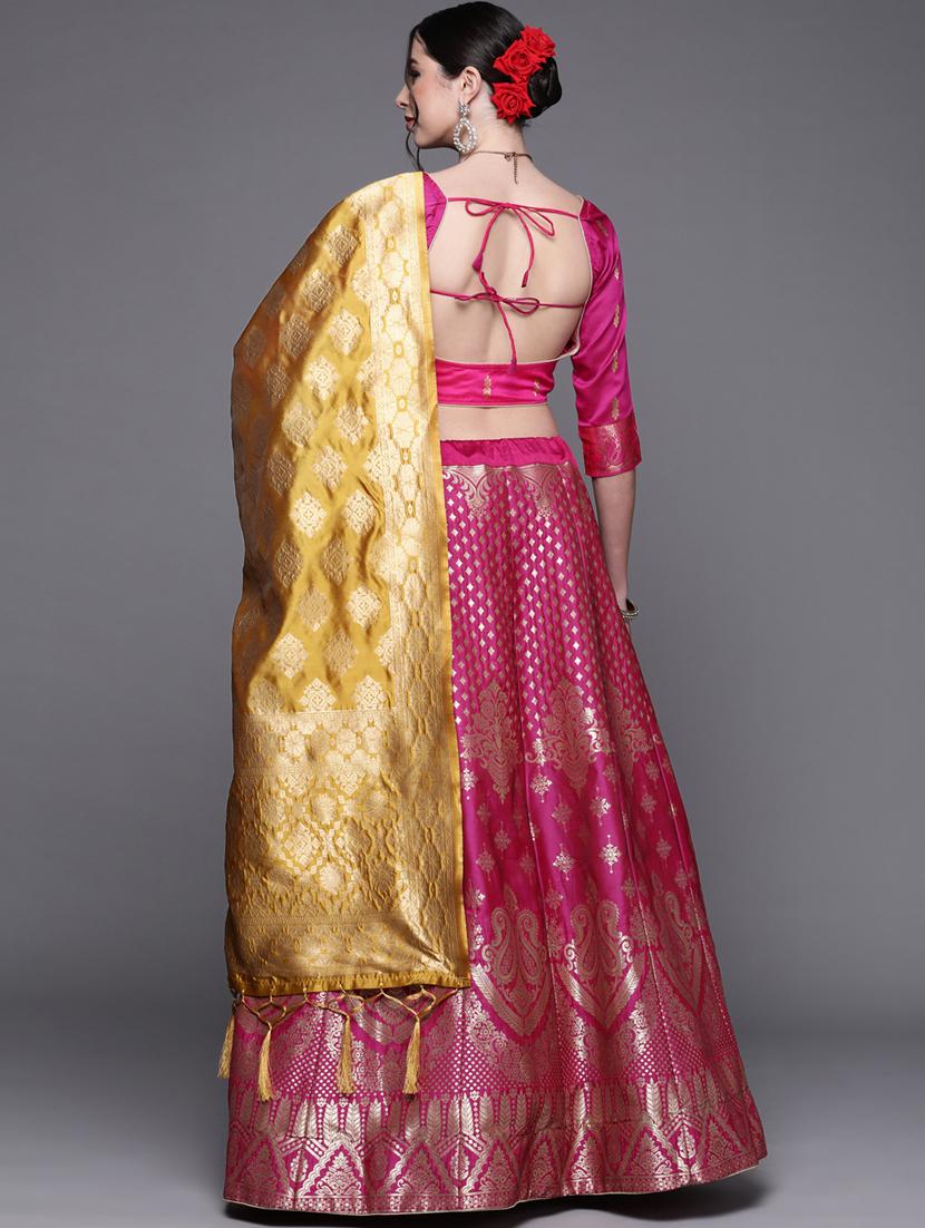 pink a-line lehenga - 18212669 - Zoom Image - 3
