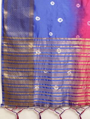 bandhani woven saree with blouse - 18212867 - Standard Image - 5