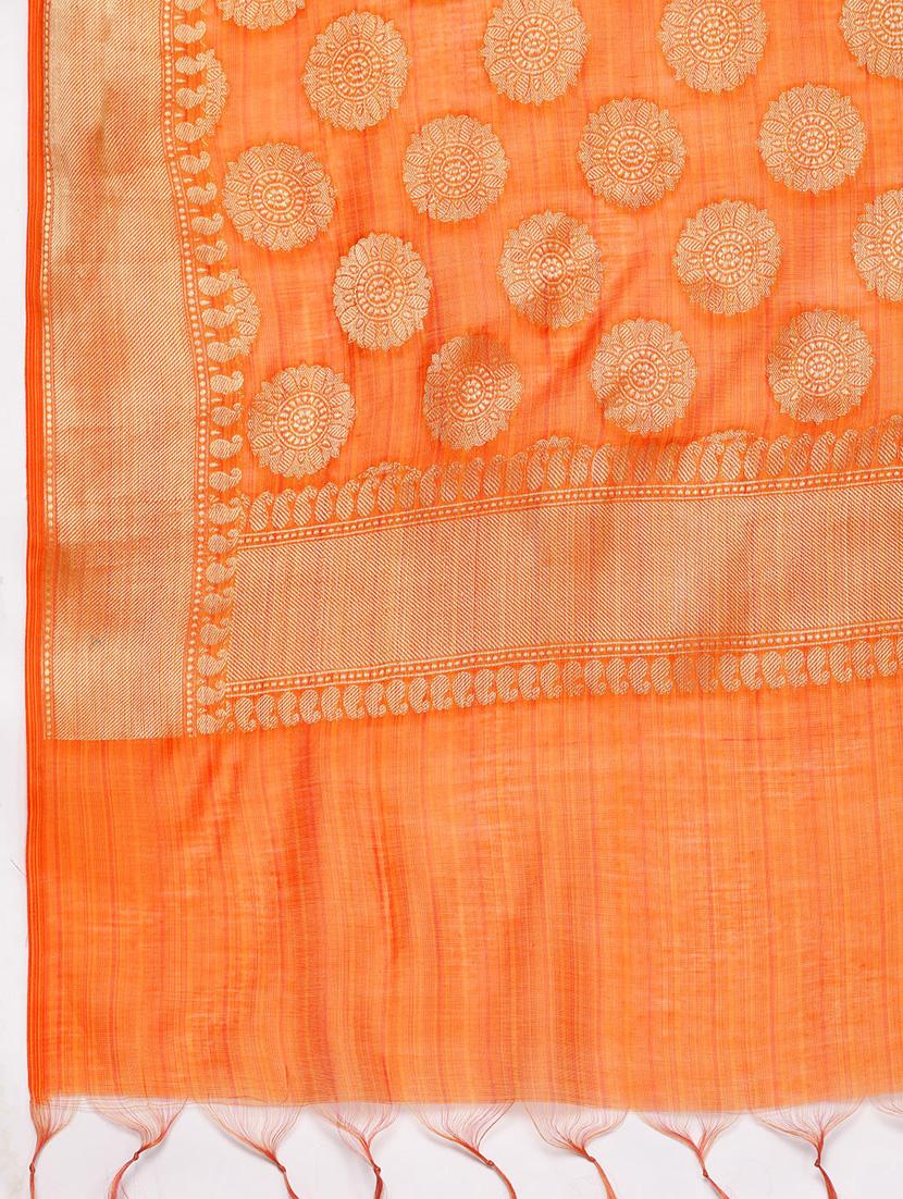 orange art silk kurta sharara set - 18212886 - Zoom Image - 5