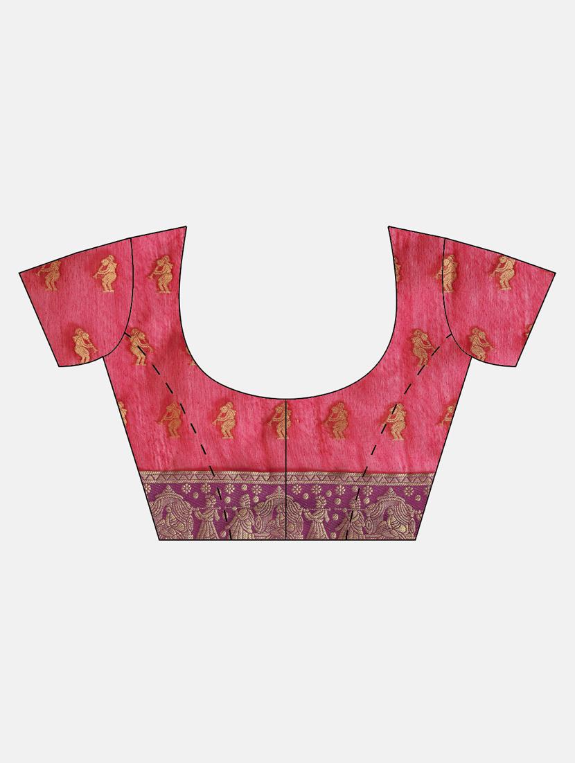 red art silk kota doria saree with blouse - 18212943 - Zoom Image - 3
