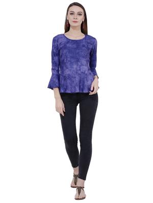 bell sleeved tie and die peplum top - 18213493 - Standard Image - 5
