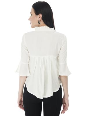 tie up neck solid peplum top - 18213501 - Standard Image - 4